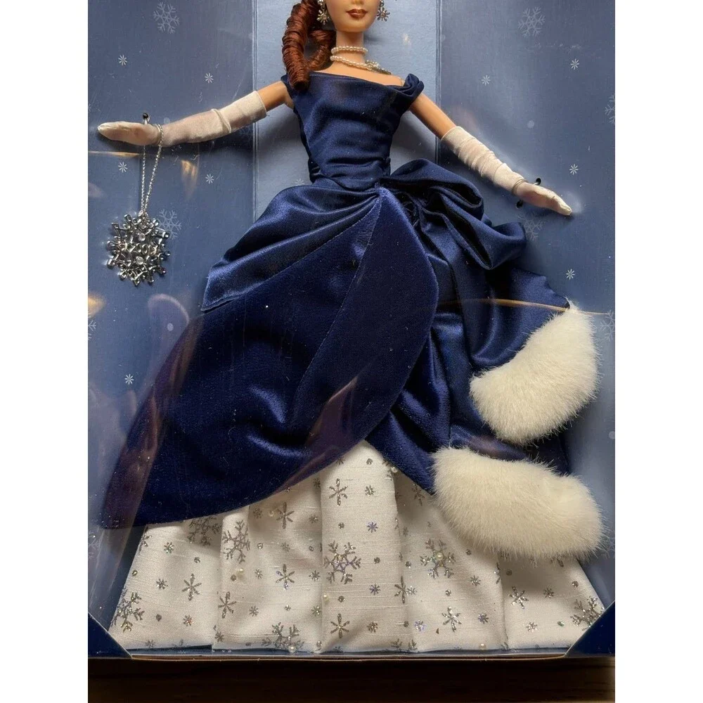 Vtg 2001 Mattel Holiday Treasures Barbie Doll Midnight Blue Gown Limited Edition